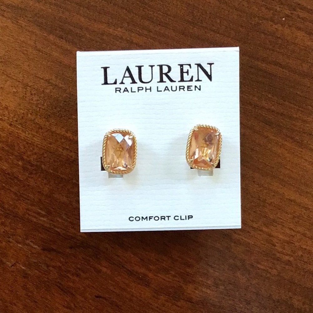 Pink bronze clip on earrings.  NWT.